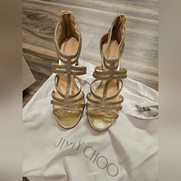 Jimmy Choo Selina 85 Dusty Glitter High Heel - Picture 2 of 13